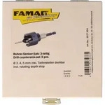 Famag - Bohrer Senker Satz Mit Drehbarem Tiefenanschlag 3tlg Holzkasten 3577.504
