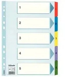 Esselte Mylar A4 Karton-trennbl&auml;tter, Indexiert 1-5 / 5 Karten / 100160