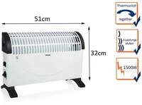 Konvektor Heizung, Elektroheizer F&uuml;r 20m&sup2; R&auml;ume - 1500 Watt