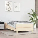Bettgestell Ohne Matratze Creme 90x200 Cm Stoff Vidaxl