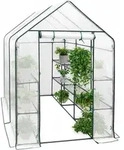 Foliengew&auml;chshaus Treibhaus Gartenhaus 143x215x195 Cm Wei&szlig; - Woltu