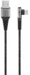 Usb-cTM-auf-usb-a-textilkabel Mit Metallsteckern (spacegrau/silber), 90&deg;, 0,5 M,