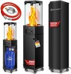 Kesser&reg; Gasheizstrahler 4/8 Kw, Piezo, Regler & Cover - Schwarz