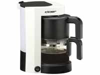 Cloer - Kaffeemaschine 5Tassen ws Glaskanne abn.Wassert Wassertank abnehmbar 625ml