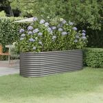 Vidaxl Hochbeet Pulverbeschichteter Stahl 224x80x68 Cm Grau