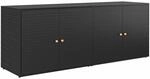 Gartenschrank Schwarz 198x55,5x80 Cm Poly Rattan Vidaxl