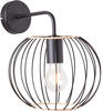 Lampe, Silemia Wandleuchte schwarz matt, 1x A60, E27, 52W, Für LED-Leuchtmittel