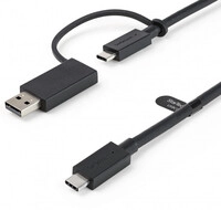 Startechcom Hybrides Usb-c 2-in-1 Kabel Schwarz 1 Meter