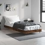 Bettgestell Ohne Matratze R&auml;uchereiche 75x190 Cm Holzwerkstoff Vidaxl