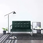 2-sitzer-sofa Mit Armlehnen Dunkelgr&uuml;n Chrom Und Samt Vidaxl