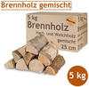 Brennholz Gemischt Kaminholz 5 kg Buche Eiche Birke Kiefer Fichte Holz Für...