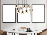 Pendelleuchte Milley 8-flammig Mit Rauchglas Und Messing, Breite 103cm