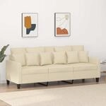 3-sitzer-sofa Creme 180 Cm Stoff Vidaxl