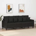 3-sitzer-sofa Schwarz 180 Cm Stoff Vidaxl