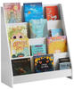 KMB32-W Kinder Bücherregal Kinderregal Zeitungsständer mit 4 Ablagefächern