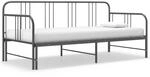 Ausziehsofa Bettgestell Grau Metall 90x200 Cm Vidaxl
