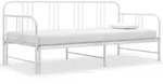 Ausziehsofa Bettgestell Wei&szlig; Metall 90x200 Cm Vidaxl