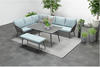 Exklusives Aluminium-Rope-Lounge Set Miriam inkl. Tisch, Bank und Kissen grau,