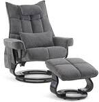 M Mcombo Relaxsessel Mit Hocker, Drehbare Fernsehsessel Mit Liegefunktion, Moderner