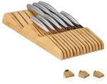 Messerblock Schublade, Ohne Messer, Liegend, Bambus, F&uuml;r 13 Messer, Hbt: 5x17x40 Cm,
