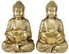 Boltze Gruppe - Buddha Dekofigur sitzend Asia Skulptur Kunstharz gold Feng Shui