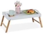 Relaxdays - Betttablett Klappbar, Essenstablett Mit F&uuml;&szlig;en, Fr&uuml;hst&uuml;ck Im Bett,