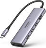 6in1 multifunktionaler USB-C-HUB – 3x USB HDMI 4K SD- und TF-Kartenleser grau