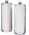 Relaxdays - Wattepads Aufbewahrung 2er Set, Acryl, Rund, Wattepadspender Mit Deckel,