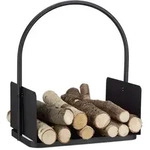 Kaminholzkorb Schwarz, Brennholzkorb Gro&szlig;, Holzwiege Kamin, Feuerholzkorb Metall,