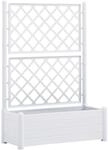 Pflanzk&uuml;bel Mit Spalier 100x43x142 Cm Pp Wei&szlig; - Vidaxl