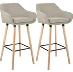 2er Set Barhocker Grant Stoff Creme