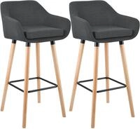 Clp - 2er Set Barhocker Grant Mit Stoffbezug Dunkelgrau