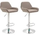 Clp - 2er Set Barhocker Braga Stoff Taupe Chrom