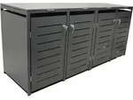 M&uuml;lltonnenbox 264x80x116cm F&uuml;r 4x Tonnen 120 Und 240 Liter, Stahl Anthrazit
