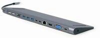Gembird A-cm-combo9-01 Usb Type-c 9-in-1 Multi-port Adapter (usb Hub + Hdmi + Vga +