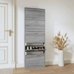 Schuhschrank Grau Sonoma 59x17x169 Cm Holzwerkstoff Vidaxl