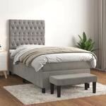 Boxspringbett Mit Matratze Hellgrau 100x200 Cm Samt Vidaxl