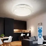 Globo - Led Deckenleuchte Kristalle Kristallleuchte Fernbedienung Deckenlampe