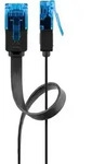 Goobay - Cat 6a Flach-patchkabel, U/utp, Schwarz, Kupferleiter (cu). Kabell&auml;nge 1 M