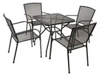 Classic: Garnitur 5-teilig (4x Stapelsessel, 1x Tisch Quadratisch 70x70cm)