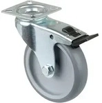 Lenkrolle Fest 100mm Stahlbl Verz Gummirad 6,3 - Bs Rollen
