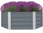 Hochbeet 129 X 129 X 46 Cm Verzinkter Stahl Grau Vidaxl