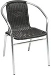 Mojawo - Bistro Stapelstuhl Aluminium / Rattan Schwarz-m537481-mc4601