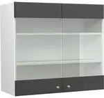 Vicco - K&uuml;chenglasschrank Fame-line, Anthrazit-gold, 80 Cm