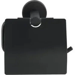 Toilettenpapierhalter Edelstahl Bosio Black Matt Mit Deckel, Rostfrei, Schwarz,