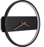 Wanduhr Wandleuchte Led-hintergrundbeleuchtung Metall Schwarz-matt D 32 Cm