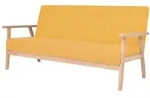 3-sitzer Sofa Stoff Gelb - Vidaxl