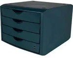 Helit - Schubladenbox M.auszugssperre 4 Schubl.blau H215xb265xt332mm