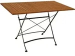 Degamo - Klapptisch Hofgarten 70x120cm, Flachstahl Schwarz + Eukaylptus,