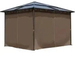 Metall Garten Hardtop Pavillon 3x3m Mit 4 Seitenteilen Doppelstegplatten...